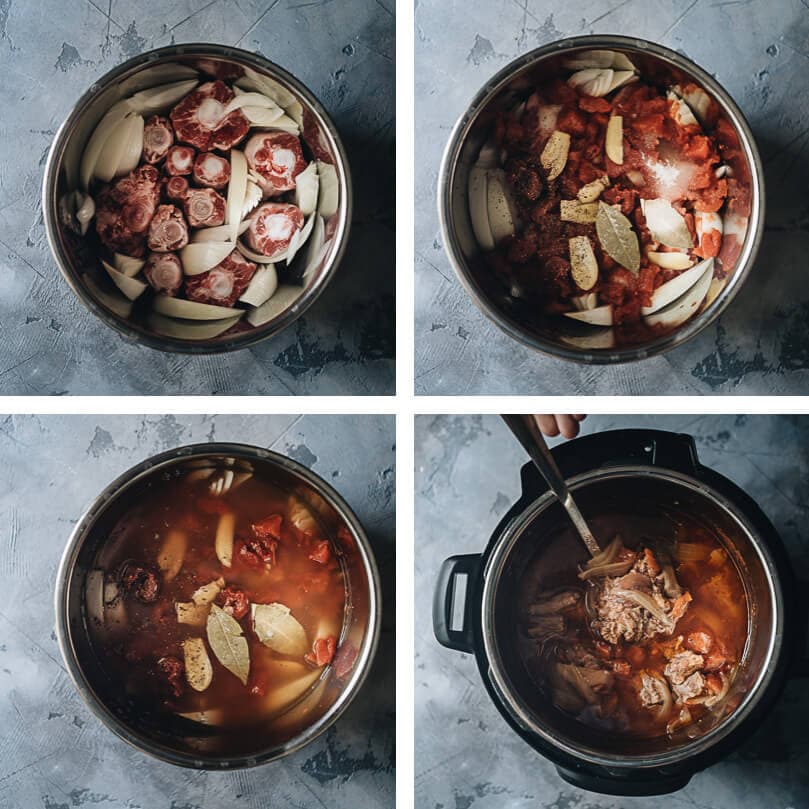Pressure cooker oxtail soup cooking steps