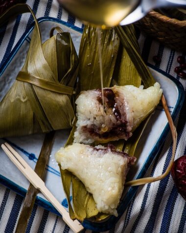 Zongzi with Red Bean Paste (Sticky Rice Dumplings) | omnivorescookbook.com