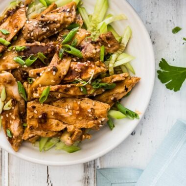 Sichuan Chicken with Spicy Sesame Sauce (怪味鸡) - It is served with a numbing, spicy, nutty sauce that is addictively tasty. It may look plain, but it will blow your mind with a single bite. | omnivorescookbook.com