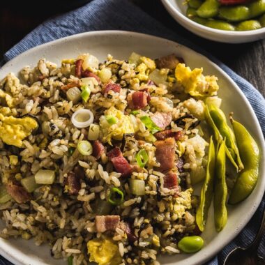 Chinese Olive Fried Rice (橄榄菜炒饭) - Introducing the Teochew olive vegetable, the single ingredient that will make your fried rice irresistible!