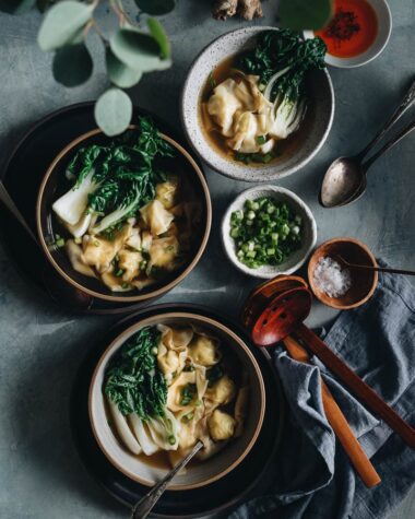 Chicken wonton soup - Learn how to make a silky and flavorful wonton filling with minimal prep, and a five-ingredient soup, so you can create restaurant-style dim sum at home.
