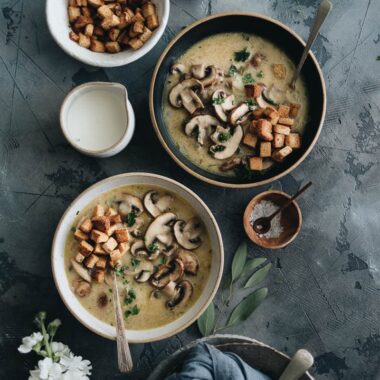 Julia Child's Cream of Mushroom Soup - Making the classic dish with an easier, shortened approach and less cooking time. {Gluten Free}