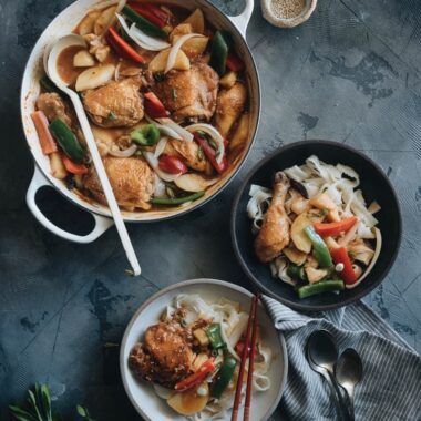 Da Pan Ji - A hearty chicken potato stew in a rich Chinese-style sauce served on top of noodles. It’s one of those one-pot comfort recipes that you always crave.