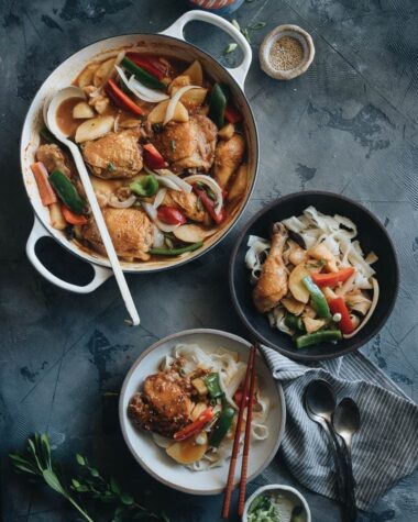Da Pan Ji - A hearty chicken potato stew in a rich Chinese-style sauce served on top of noodles. It’s one of those one-pot comfort recipes that you always crave.