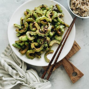 Stir fried bitter melon with fermented black beans