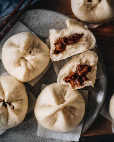 Char siu bao close-up