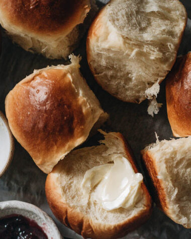 Easy Milk Bread Rolls | Make Hokkaido style milk bread rolls with this simple recipe. These milk bread rolls are super soft, airy, moist, and slightly sweet. They’re very easy to put together and hold up well when made ahead. They’re perfect for your holiday dinner party and simple enough to make as an everyday recipe.