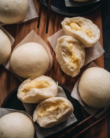 Chinese steamed custard buns