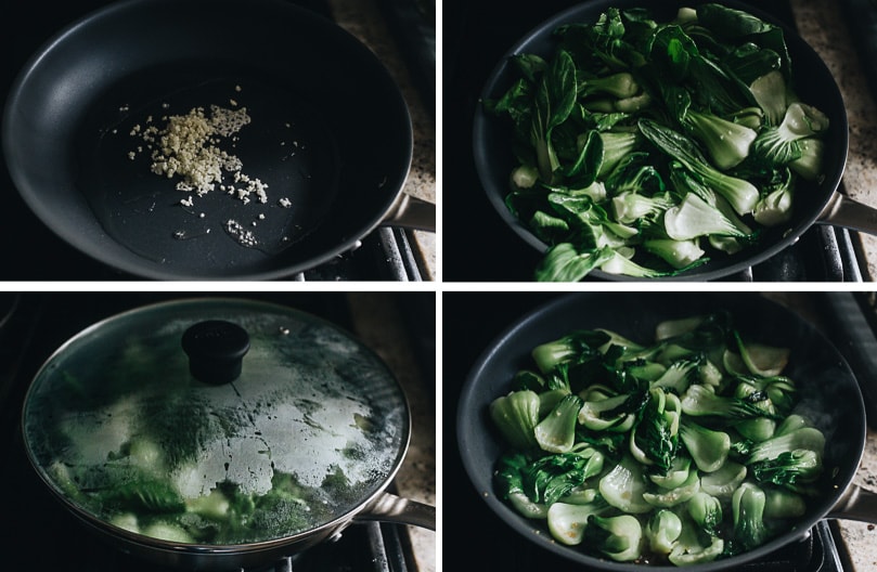 4-Ingredient Baby Bok Choy Stir Fry | Pair this quick and easy side dish with your favorite main and some steamed rice to complete a nutritious meal. This dish takes 15 minutes to whip together. The baby bok choy is cooked until tender, then soaked with a garlicky sauce that’s savory and lightly sweet. It’s such a great way to enjoy vegetables. {Vegan, Gluten-Free Adaptable} How to stir fry baby bok choy step-by-step