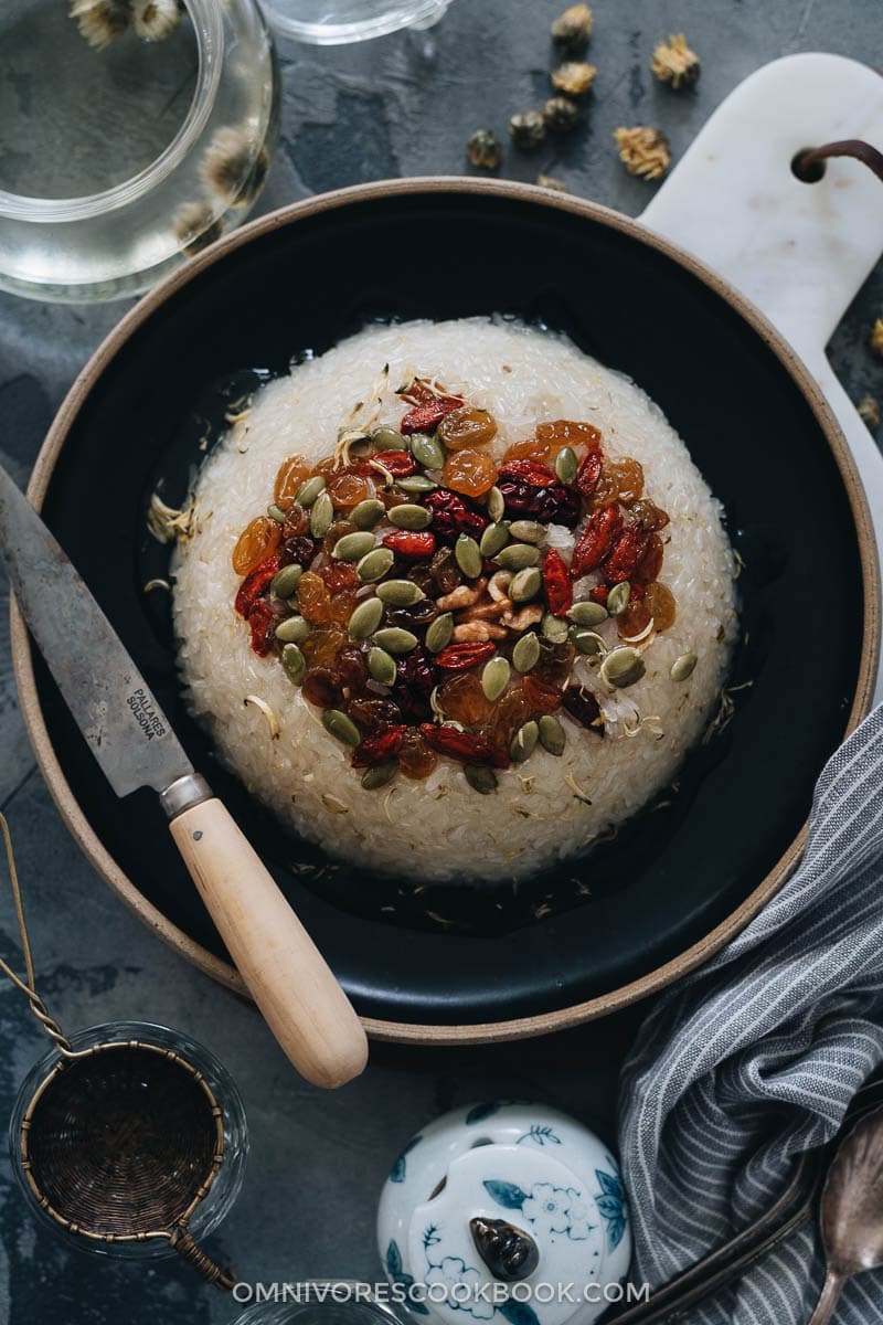 Chinese eight treasure rice close-up