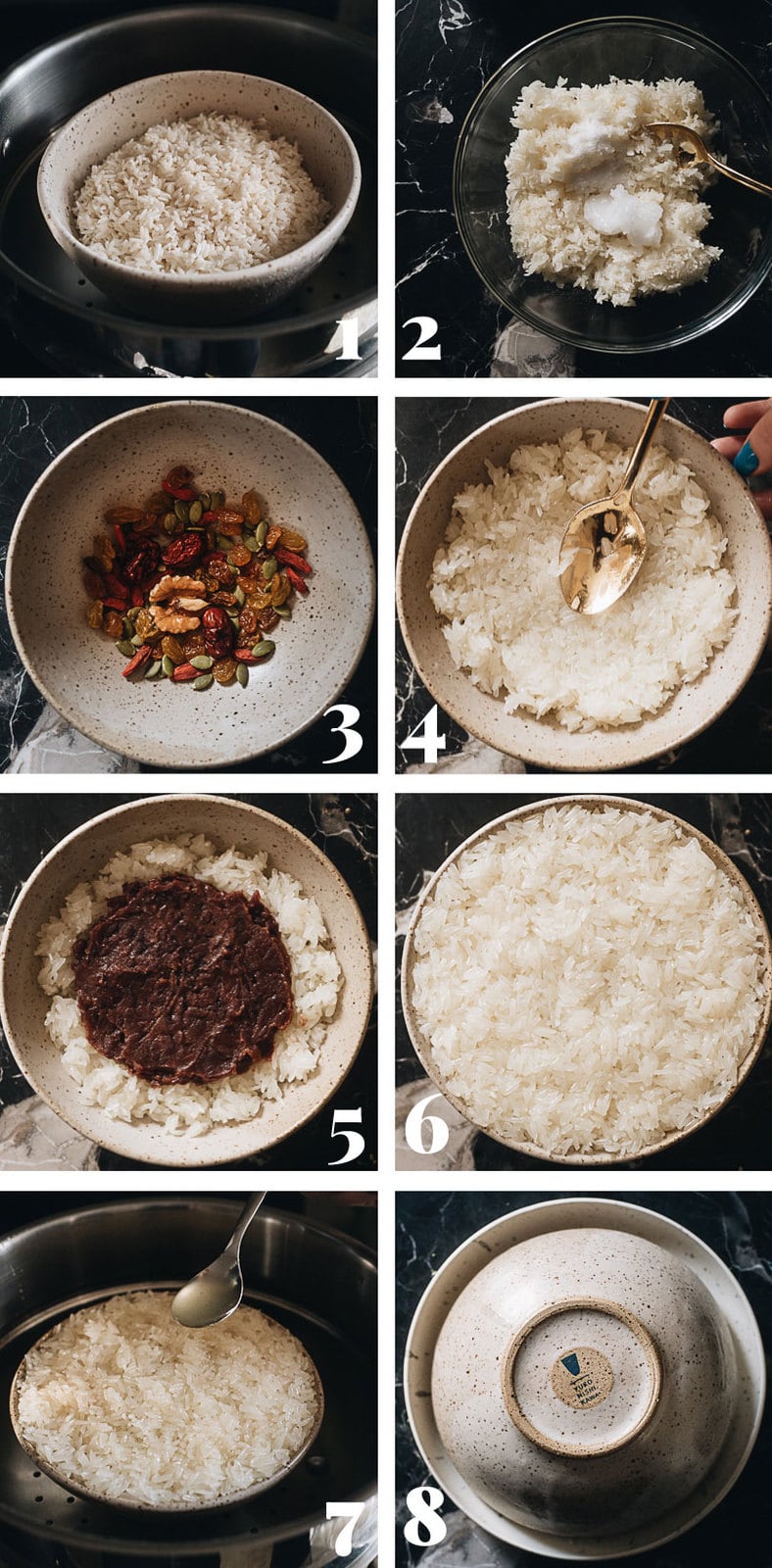 Eight treasure rice cooking step-by-step