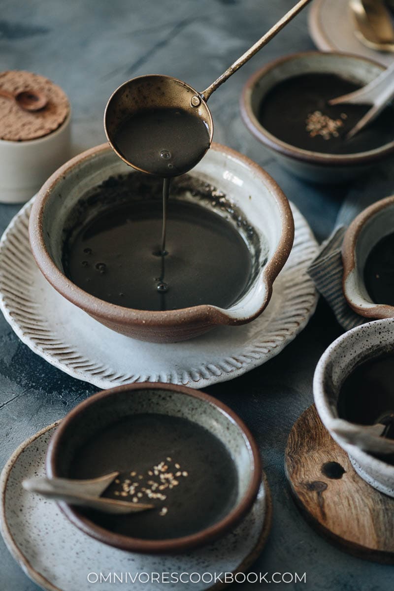 Creamy sweet black sesame soup