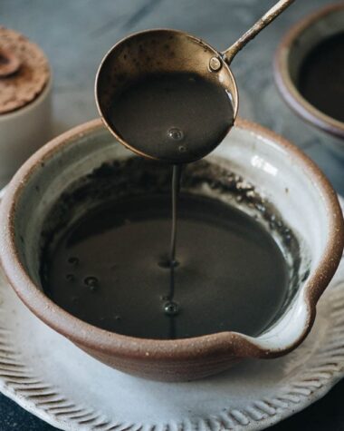 This sweet and nutty black sesame soup makes a surprisingly delicious and nutritious dessert to cap off an Asian-themed meal! {Vegan, Gluten-Free}