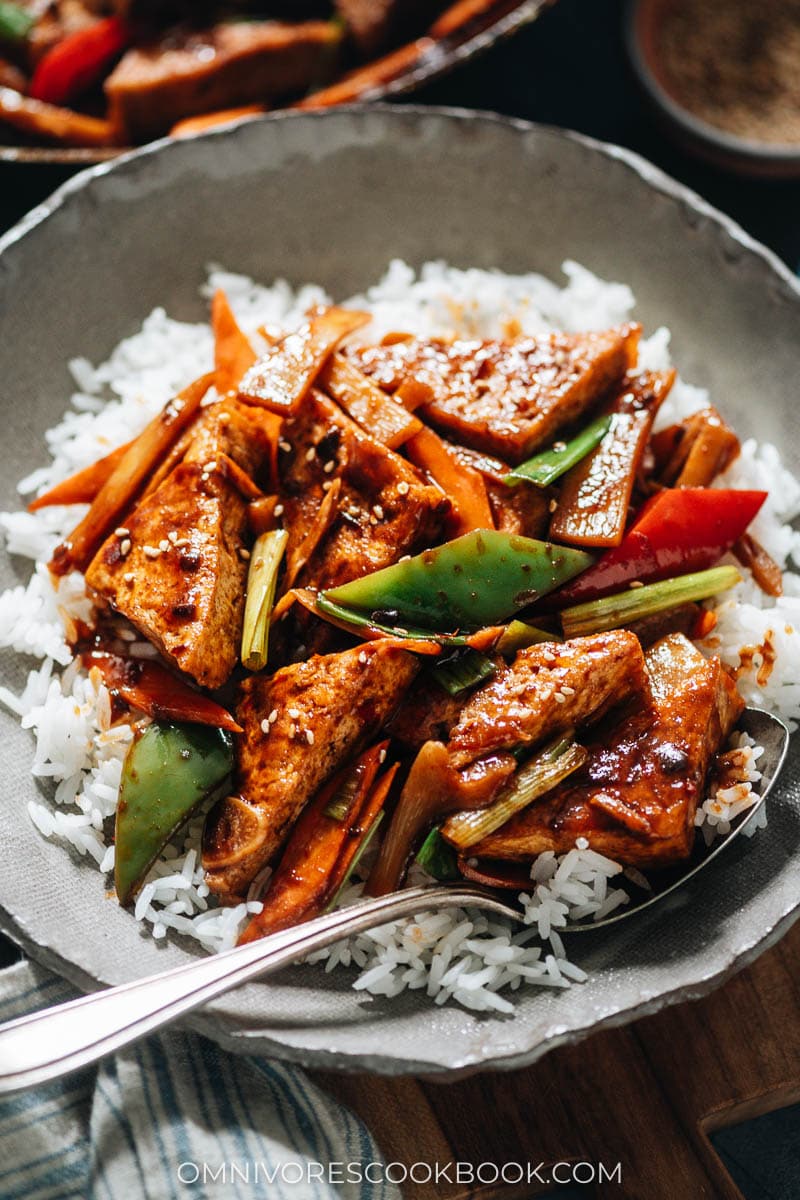 Homestyle tofu over rice