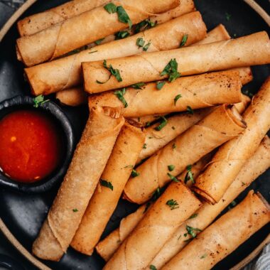 Fillipino spring rolls close up