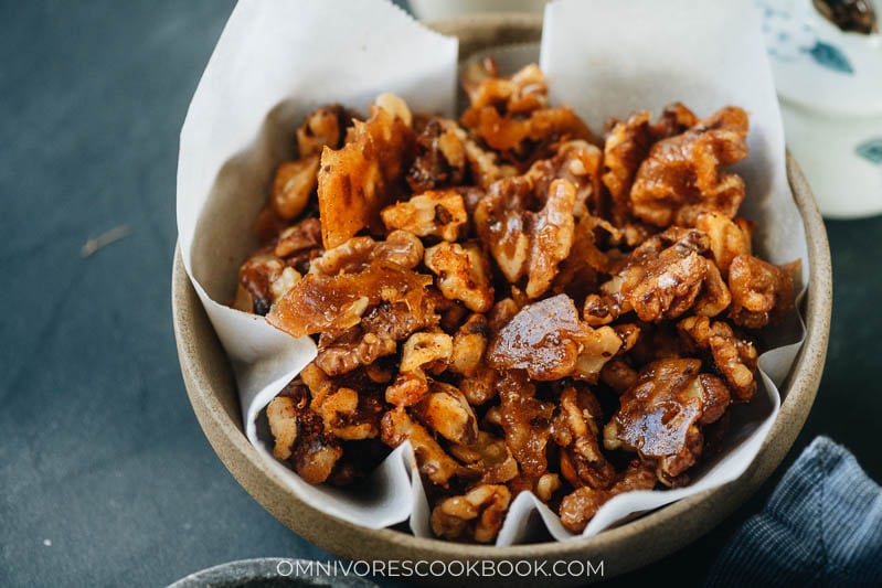 Chinese spiced walnuts coated with sugar