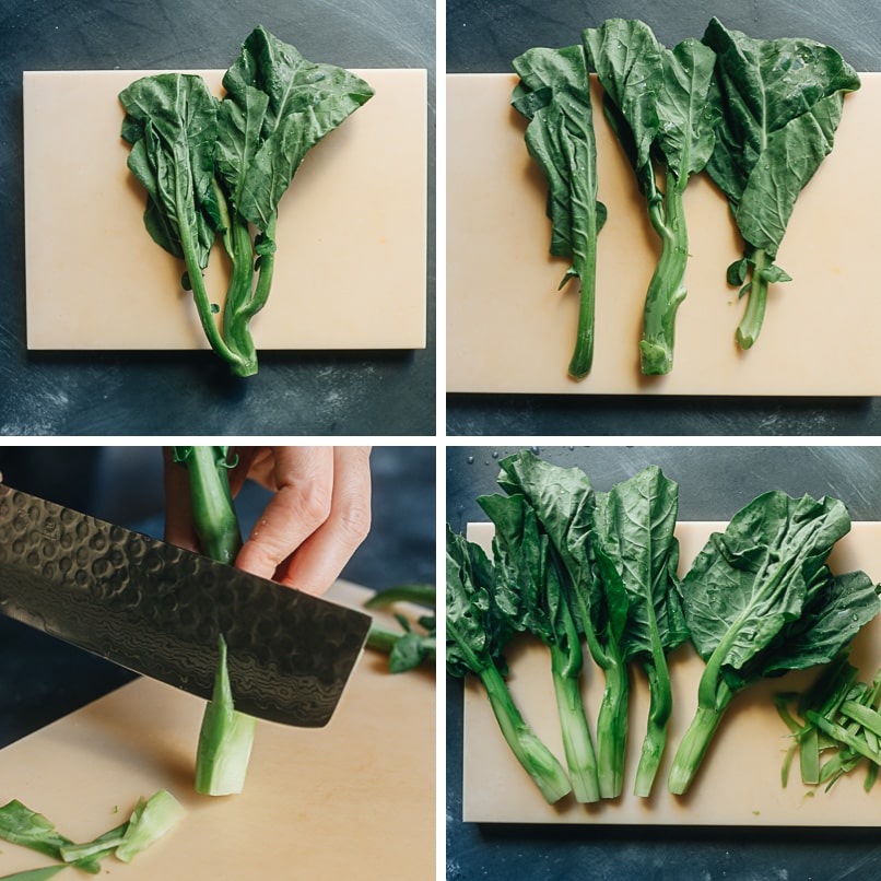How to cut gai lan