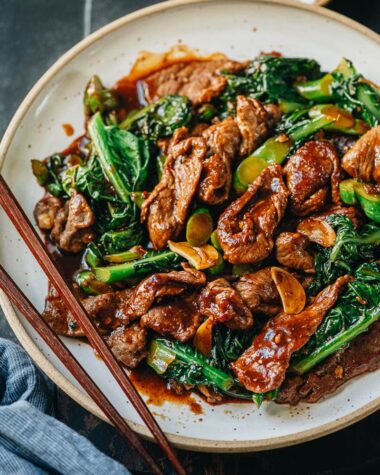 Beef and Chinese broccoli stir fry