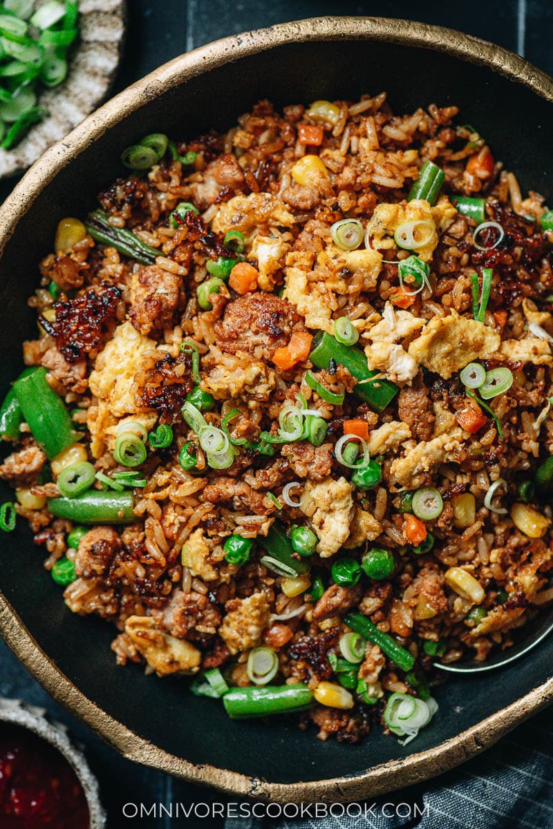 15-minute homemade pork fried rice close up