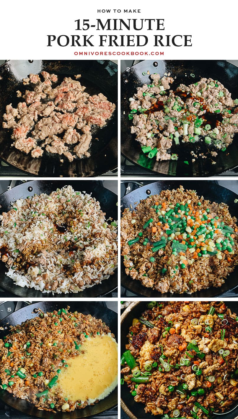 How to make pork fried rice step by step pictures