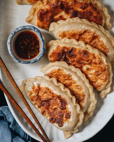 Chinese beef xian bing with dipping sauce