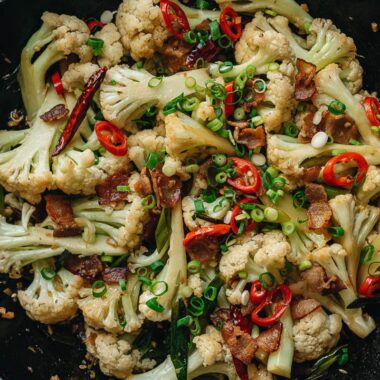 Dry pot cauliflower close up