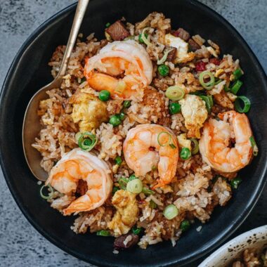 Yang zhou chao fan with shrimp and char siu