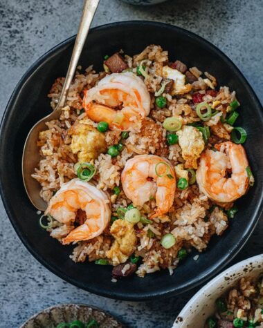 Yang zhou chao fan with shrimp and char siu