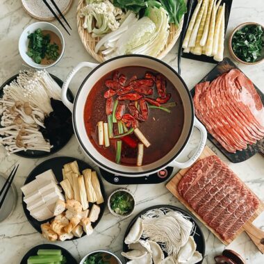 Chinese hot pot party at home