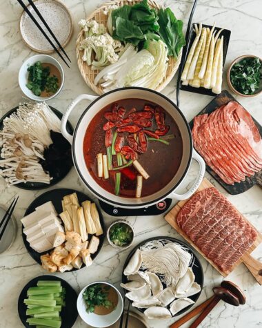 Chinese hot pot party at home