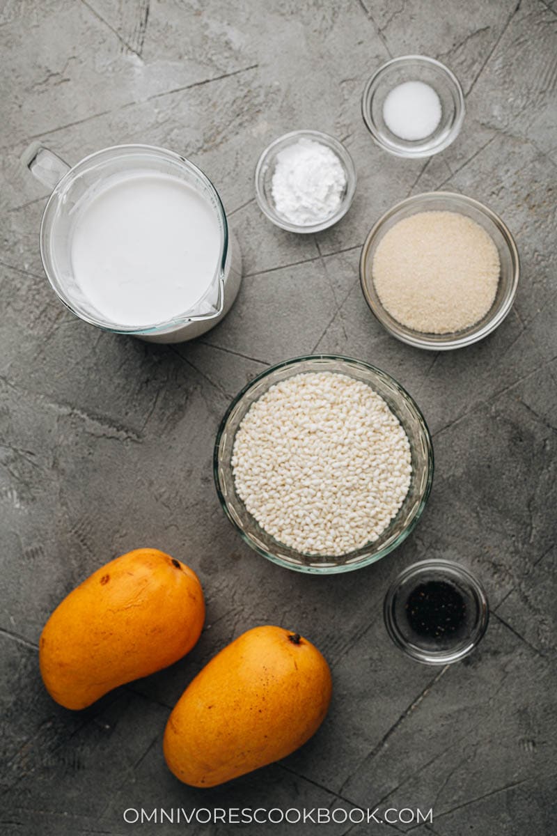 Ingredients for Mango sticky rice
