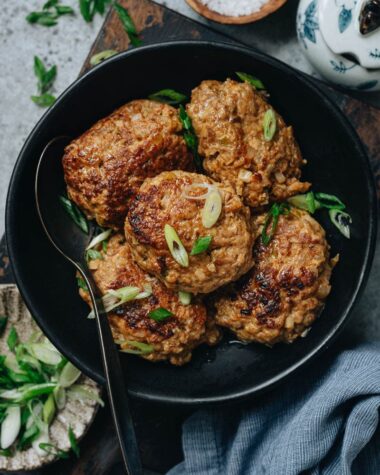 Steamed lion’s head meatballs
