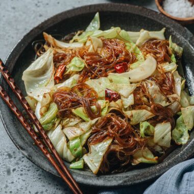 Cabbage glass noodle stir fry