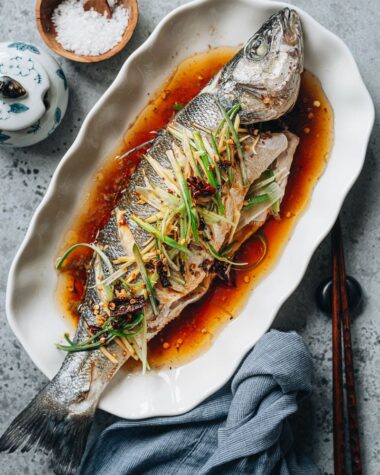 Qing Zheng Yu served on a plate
