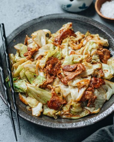 Homestyle pork and cabbage stir fry