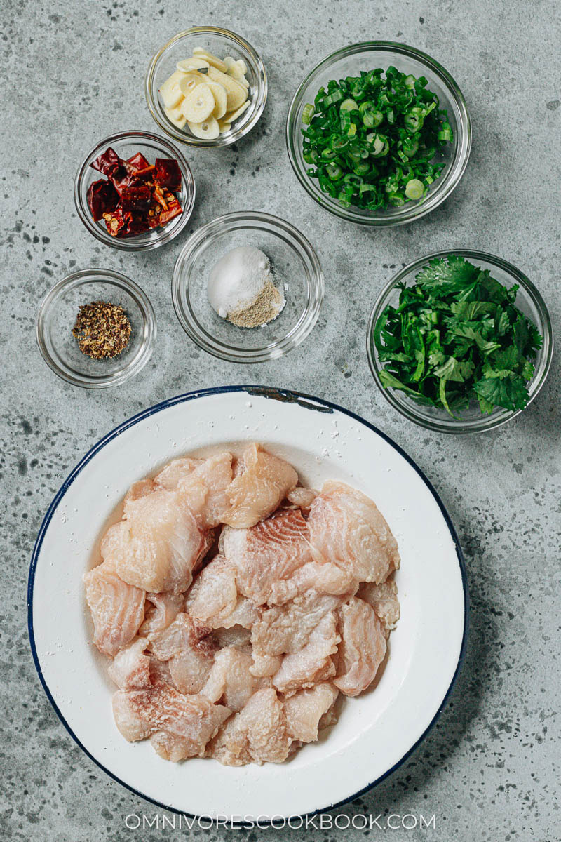 Salt and pepper fish ingredients