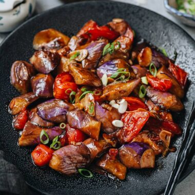 Chinese eggplant with tomato
