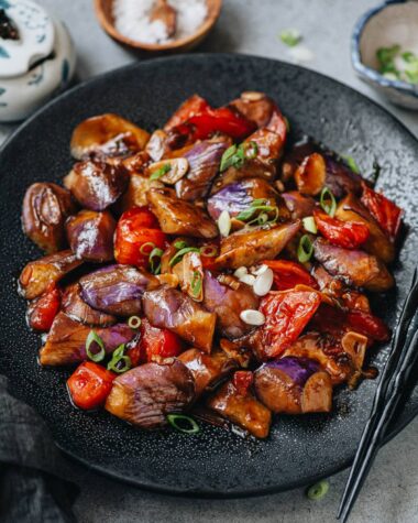 Chinese eggplant with tomato