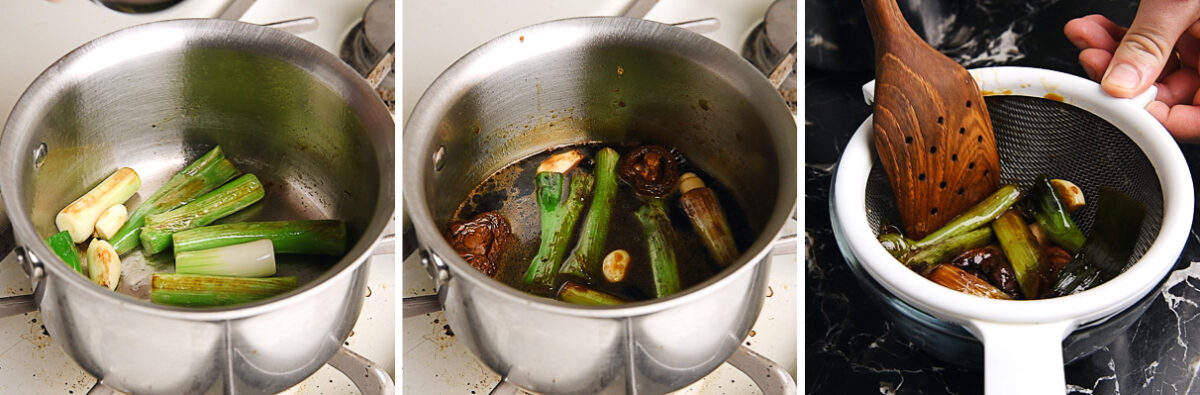 Cook the seasoned soy sauce