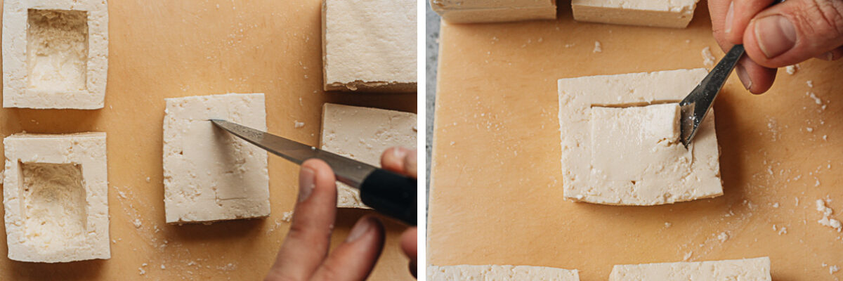 How to scoop the tofu for stuffing