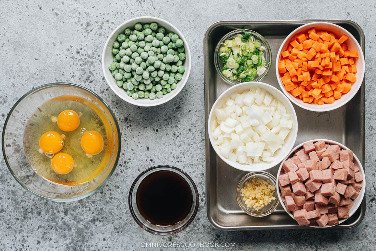 Spam fried rice ingredients
