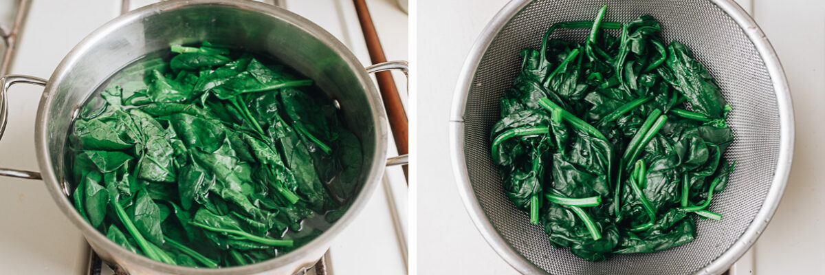 How to blanch spinach
