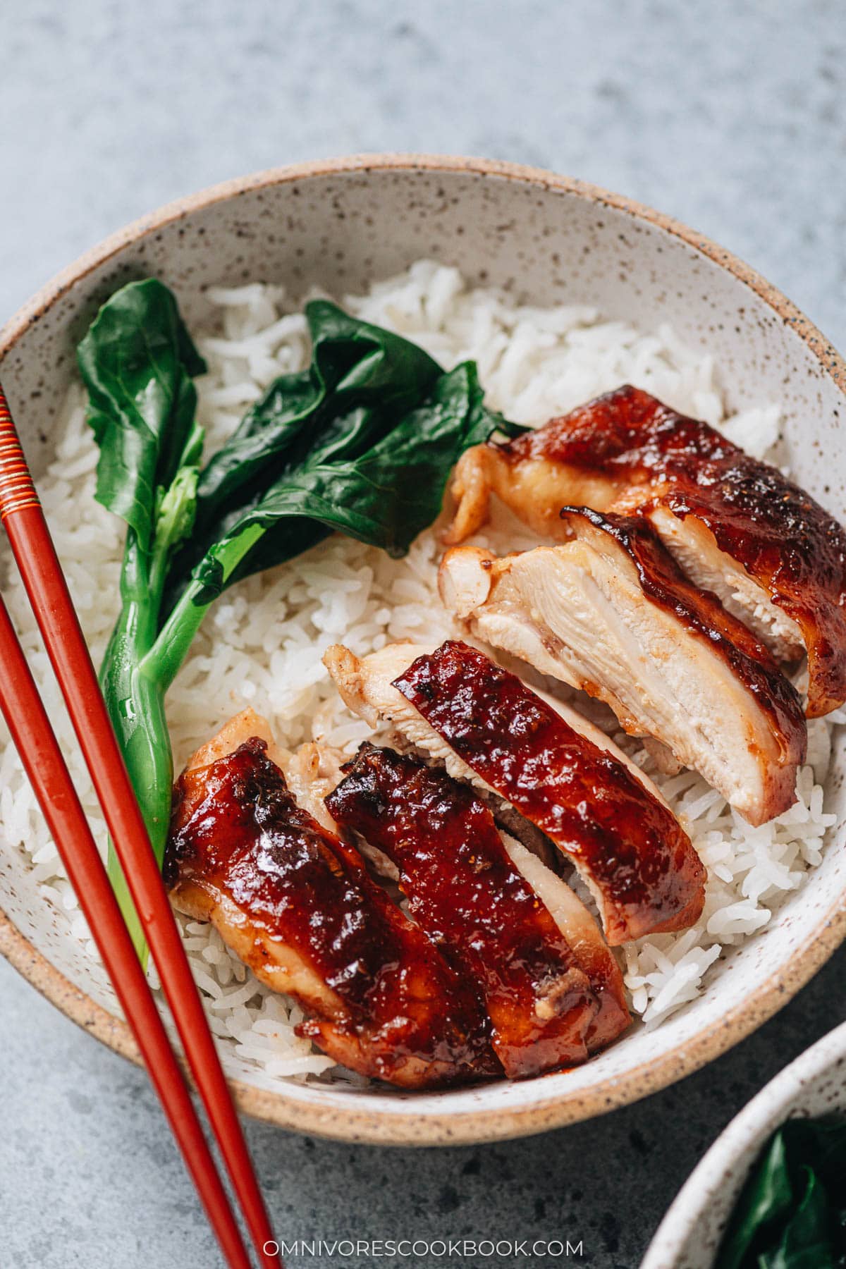 Char siu chicken close up